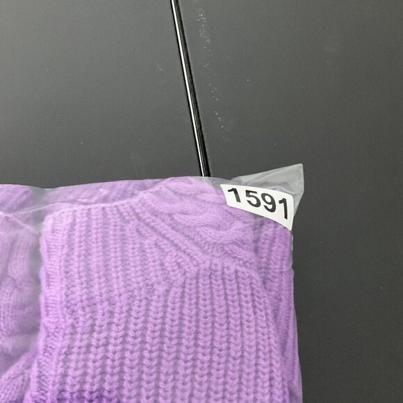 Talbots Sweater Women S Petite Purple Lamb's Wool Blend High Neck Knit Pullover - Picture 8 of 8